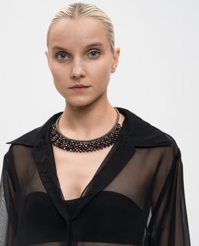 Peserico Колье с цепочкой мониль и бусинами Punto Luce S35487C0CC706