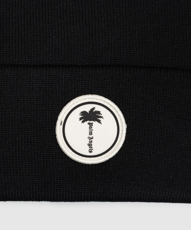 Palm Angels Черная шапка с нашивкой логотипа PAMLC003KN008 изображение 4