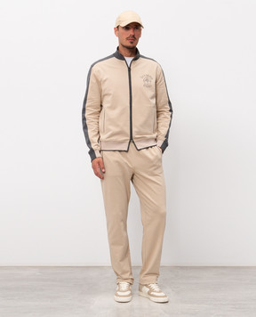 Stefano Ricci Бежевий спортивний костюм з вишивкою K919077R31T26211P3D