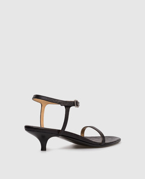 Marsell Чорні шкіряні босоніжки Fiuto з тисненням під шкіру крокодила MW8473P046