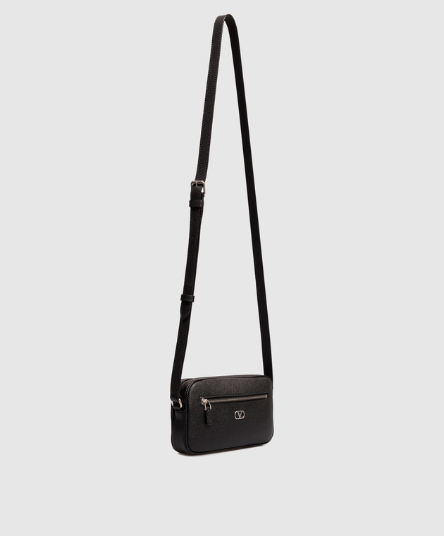 Valentino Чорна шкіряна сумка VLogo 9Y2P0AW7UAG зображення 3
