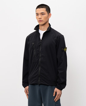 Stone Island Чорна вітровка з патчем логотипа L1S151200036S0375