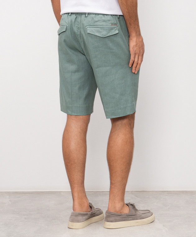 Stefano Ricci Зеленые шорты с льном M1T6100180LCTL1U изображение 4