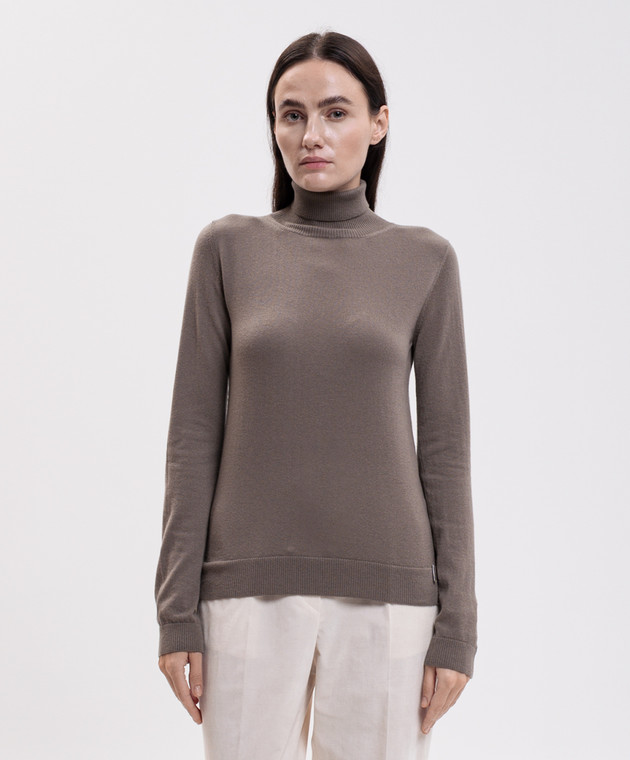 Kiton Коричневий гольф з кашеміру D62746078800 зображення 3