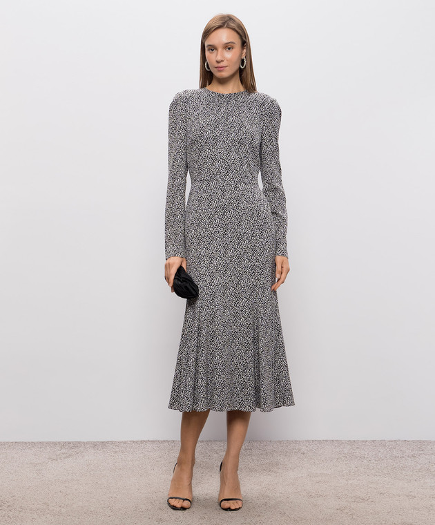 Dolce&Gabbana Чорна сукня з квітковим принтом F633MTFSAG0 зображення 2