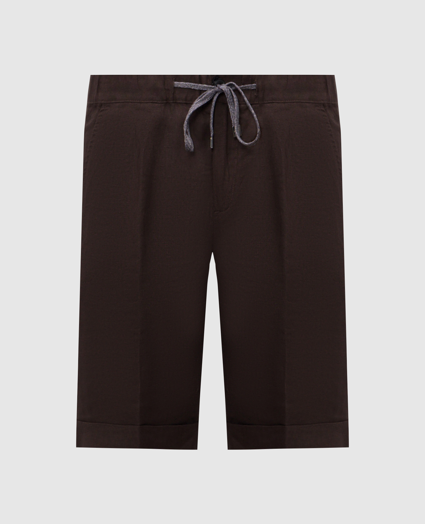 Коричневые шорты из льна