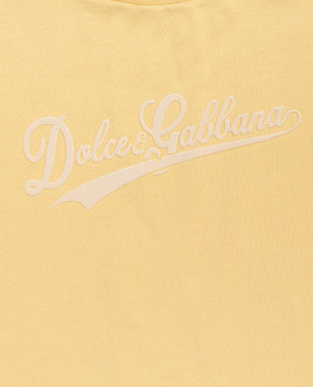 Dolce&Gabbana Дитяча жовта футболка з фактурним логотипом L4JTKDG7PWQ812+