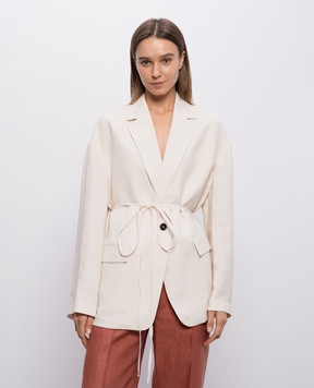 Brunello Cucinelli Жакет кольору айворі з льоном MH1267591