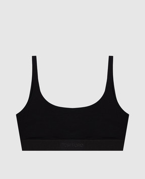 Tom Ford Черный топ с узором логотипа BRJ016JEX166