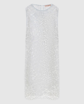 Twinset Зелена сукня міні в мереживо з паєтками 261TP2631