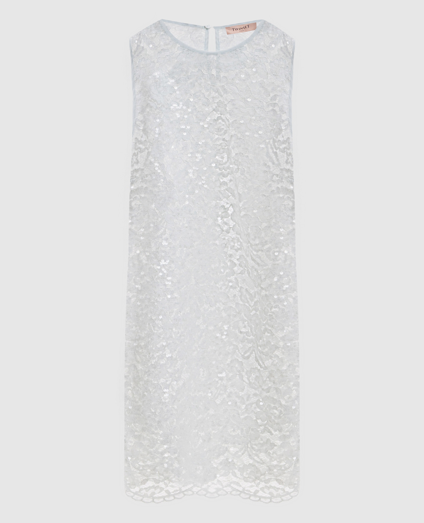 Зеленое платье мини в кружево с пайетками