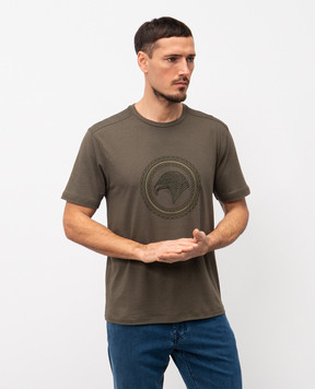 Stefano Ricci Футболка кольору хакі з вишивкою емблеми MNH6205260803