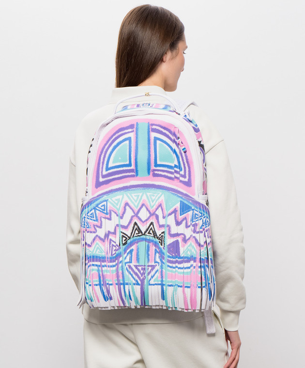 Sprayground Детский белый рюкзак Motivated Motion с бахромой 910B8830NSZ изображение 2