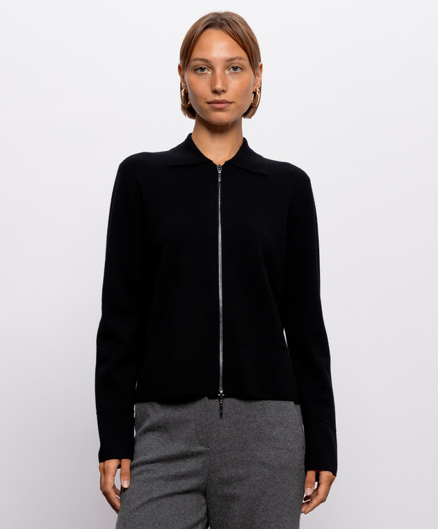 Max Mara Черный кардиган из шерсти MMLSNACK изображение 2