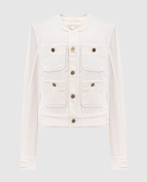 Balmain Джинсова куртка кольору айворі HF1TC225DG14