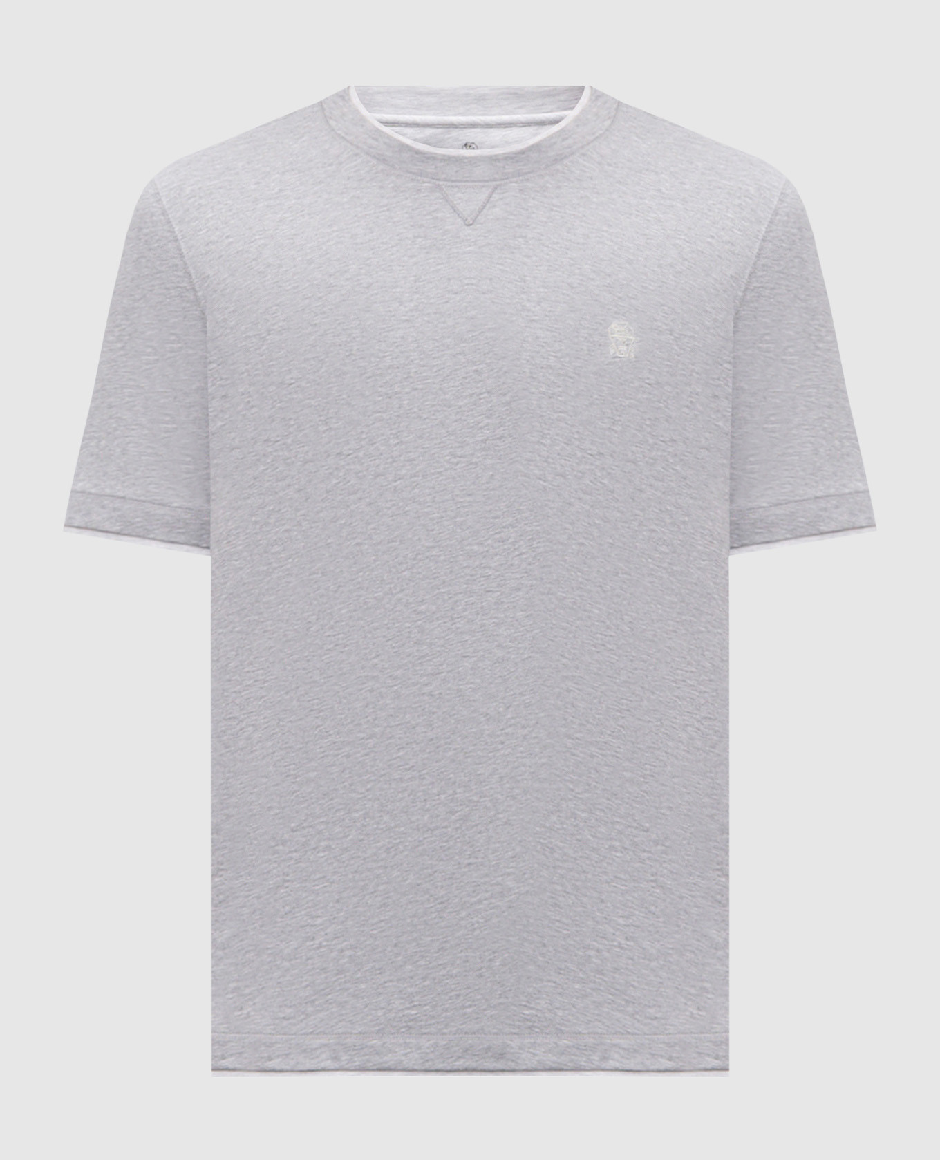 Серая футболка с вышивкой эмблемы