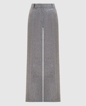 Peserico Серые брюки из льна с брендовой нашивкой P0433502629