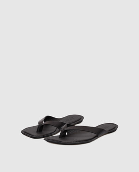 Maison Margiela MM6 Черные кожаные шлепанцы S66WP0119P7702