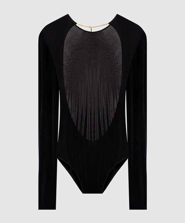 Saint Laurent Черное боди с подвеской Cassandre 876794Y38DS