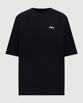 Vetements Черная футболка с принтом ME76TR189Bw