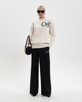 Off-White Белый свитер с шерстью с логотипом OFF OWHE10OF25KNI002