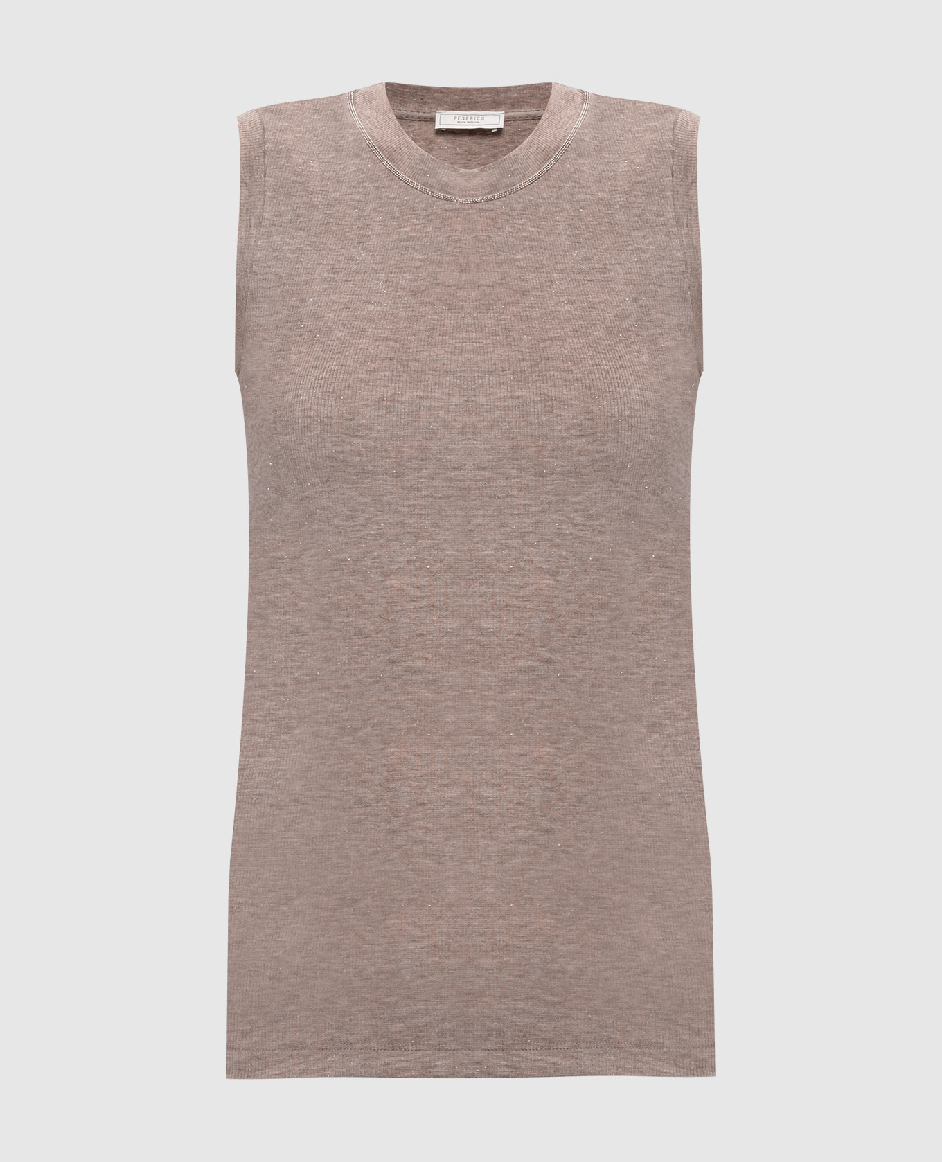 Бежевый топ с люрексом