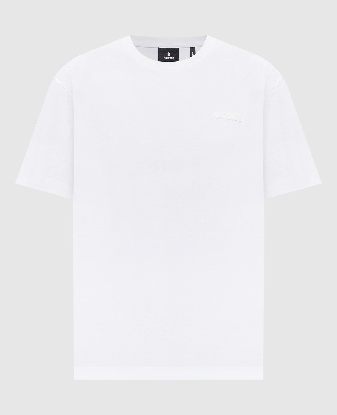 Белая футболка с фактурным логотипом