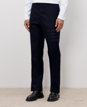 Thom Browne Синие брюки из шерсти и кашемира MTC001A06393