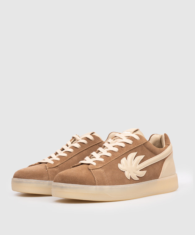 Palm Angels Коричневі замшеві кросівки Tennis PMIA111S26LEA001 зображення 2