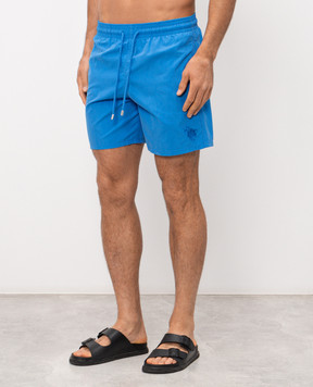 Vilebrequin Голубые шорты для плавания с вышивкой Bubble Turtles MOOED111