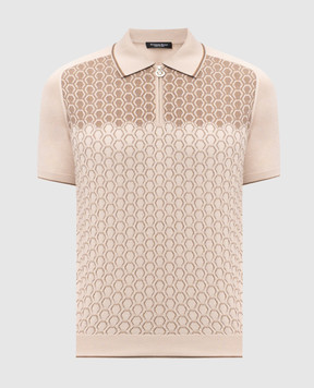 Stefano Ricci Бежевое поло с шелком K818109P31F26175
