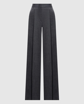 Ermanno Scervino Сірі штани-кльош з вовною у візерунок D496P301YAX