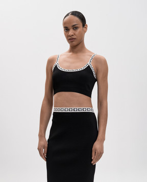 Versace Чорний топ з вишивкою логотипа 10253561A18357