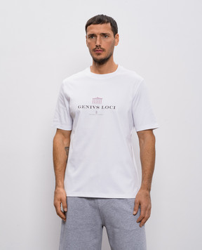Brunello Cucinelli Белая футболка с принтом M0B138520