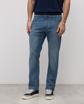 Stefano Ricci Блакитні джинси з ефектом потертості MST61B3130T0082