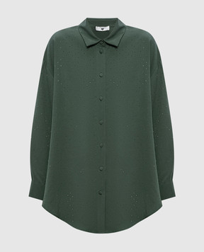 Twinset Зеленая рубашка с кристаллами 261LL2PBB