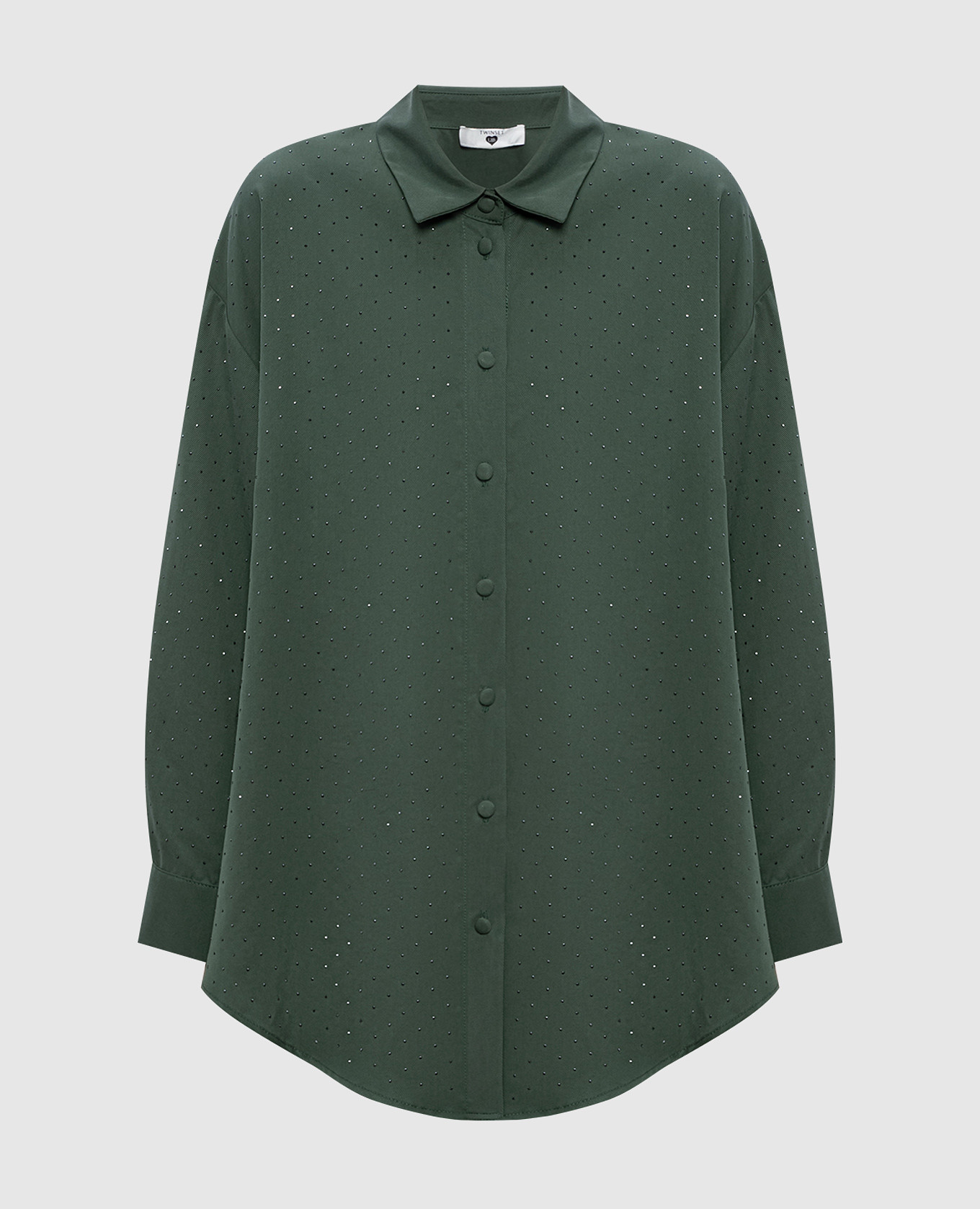 Зеленая рубашка с кристаллами