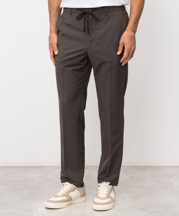 Peserico Коричневые брюки с шерстью R54295D02561 изображение 2