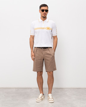 Stefano Ricci Біле поло із шовком K818119P31F26285