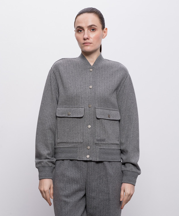 Mackage Сірий бомбер в смужку JUNIPERK зображення 3