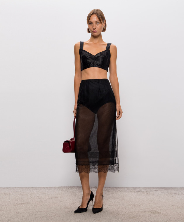 Dolce&Gabbana Черный топ F7Y28TGDCRP изображение 2