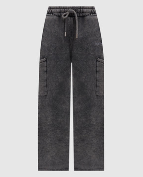 Off-White Серые спортивные брюки с вышивкой логотипа 2CH025F25FLE002