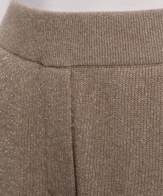 Brunello Cucinelli Коричневі спортивні штани з кашеміром з люрексом M1E224779 зображення 4