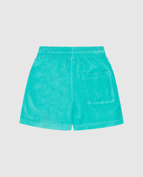 Sporty & Rich Дитячі зелені махрові шорти Signature Logo SH066712326GR02
