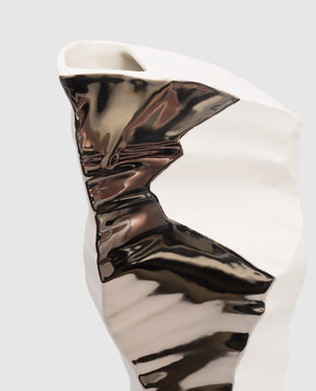 Fos Ceramiche Біла порцелянова ваза Artika 3 з платиною ARTIKA3P