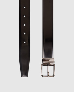 Dolce&Gabbana Чорний шкіряний глянцевий ремінь BC4703AI935