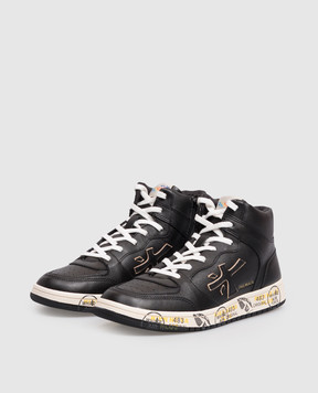 Premiata Детские черные кожаные хайтопы Marc 323694682735