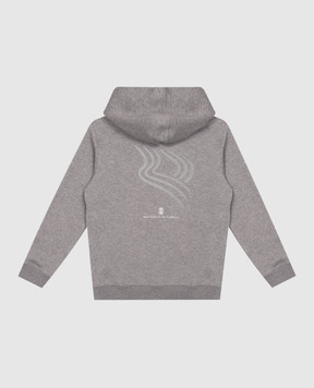 Brunello Cucinelli Дитяча сіра спортивна куртка з принтом BM831E500C