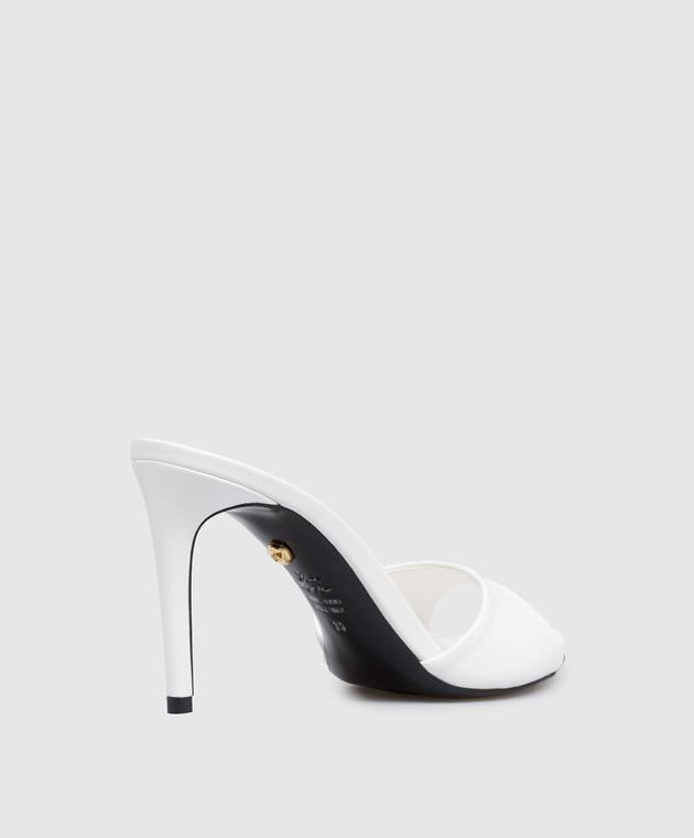 Babe Pay Pls Белые кожаные мюли 205804KO изображение 3