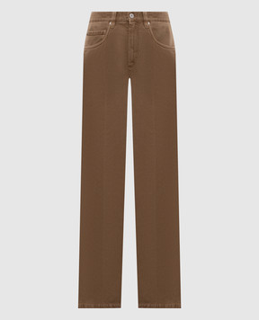 Brunello Cucinelli Коричневі джинси з патчем логотипа M0H81P5568